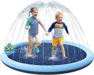 VISTOP Non-Slip Splash Pad for Kids and Dog, Thicken Sprinkler Pool Summer Outdoor Water Toys - Fun Backyard Fountain Play Mat for Baby Girls Boys Children or Pet Dog (59 inch, Blue&Blue)
