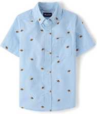 The Children's Place Boys' Short Sleeve Poplin Button Down Shirt