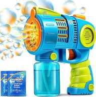 Sloosh Bubble Gun Machine with Bubble Refill Solution, 5000+ Bubbles Per Min, Shatterproof, Leakage Proof, Ergonomic Grip Automatic Bubble Maker Blower for Kids, Toddler, Outdoors, Party, Bubble Toys