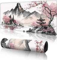 Watercolor Cherry Blossom Large Gaming Mouse Pad,Mouse Pad Gaming 31.5 x 11.8 in Mouse Mat Desk Pad,Large Desk Mat,Extended Keyboard Mousepad with Non-Slip Base and Stitched Edge for Desk Home Office