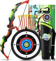 BELLOCHIDDO Bow and Arrow for Kids 4-6 - Kids Archery Set with LED Lights, Includes 8 Suction Cup Arrows, Target & Quiver, Indoor & Outdoor Toys for 3 4 5 6 7 8 9 10 11 12 Year Old Boys