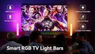 LED Light Bar, Music Sync RGB IC Light Bar, USB Ambient Lamp, Color Changing Gaming TV Backlight with Remote Control, 15 Dynamic Modes for Room Gaming Decoration