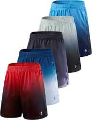 5 Pack Boys Athletic Shorts Mesh Basketball Youth Apparel Kids Sports Active Gear with Pockets