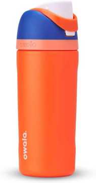 Owala Kids FreeSip Insulated Stainless Steel Water Bottle with Straw, BPA-Free Sports Water Bottle, Great for Travel, 16 oz, Blue Citrus