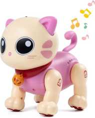 Marstone Robot Cat Toys for Kids,1 2 3 4 5+ Year Old Girl Birthday Gift Toy, Remote Control Kitty Toddler Toys Age 2-4, Interactive Pet with Program, Dancing, LED Ears and Music for Boys Girls 3-5