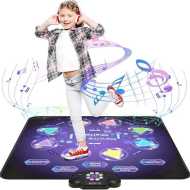 Dance Game Mat for Kids, LED Light-Up 8-Button Dance Pad with Adjustable Volume, Built-in Music, Bluetooth Function, 8 Modes and 3 Difficulty Levels, for Kids Age 3-12