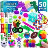 50 Pcs Fidget Toys Pack - Kids Stocking Stuffers Gifts for Kids, Party Favors - Adults Stress Relief Sensory Toy - ADHD Toys Bulk for Classroom Treasure Box Prizes - Pop Its