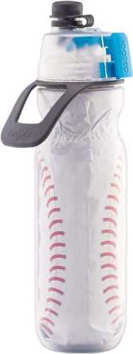 O2COOL Mist 'N Sip Misting Water Bottle No Leak Pull Top Spout Sports Water Bottle 20 oz (Baseball)