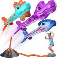 Dino Blasters, Rocket Launcher for Kids - Soars 100 Feet. Kids Outdoor Toys, Birthday Gift, for Boys & Girls Ages 3-6 Years Old - Toddler Outside Toys 4-8, Dinosaur Toy, Kids