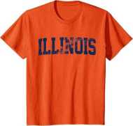 Retro Illinois Tee Vintage Illinois Orange Blue Throwback IL T-Shirt