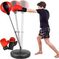 Punching Bag for Ages 3 4 5 6 7 8+ Years Old Kids, Boxing Bag Set Toy with Boxing Gloves, Height Adjustable Punching Bag, Sport Toy for Boys & Girls, Ideal Christmas Birthday Gift for Kids