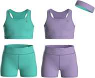 Girls Clothing Athletic Sets Sleeveless Crop Tank Tops & Bike Shorts Cheer, Gymnastics, Volleyball Size 3-16 (5 Pcs)